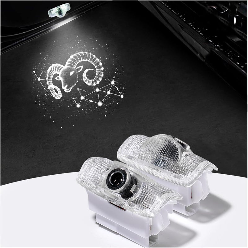 nefane Never Fade HD Car Door Lights Zodiac Logo，2 Pcs Ghost Shadow Puddle LED Lamp Upgraded Welcome Courtesy Projector Compatible with Toyota All Models/Lexus All Models/Infiniti Most Models (Aries) - Image 1